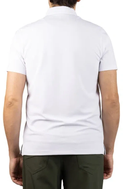 Tailorbyrd Micro Grid Performance Polo In White