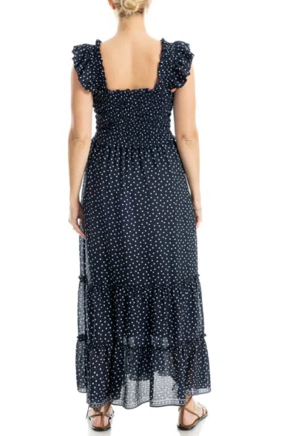 Max Studio Flutter Sleeve Maxi Dress In Multi