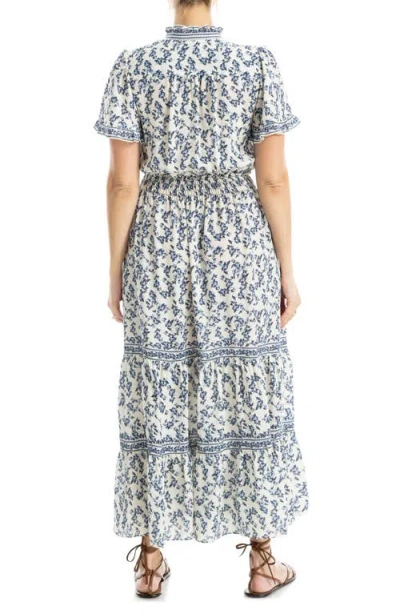 Max Studio Smocked Flutter Sleeve Maxi Dress In Multi