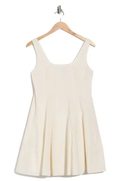 Theory Sleeveless Fit-and-flare Dress In Sleek Poplin In White