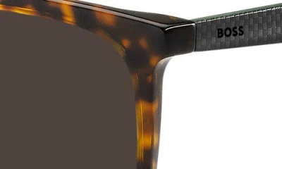 Hugo Boss Boss 57mm Rectangular Sunglasses In Brown