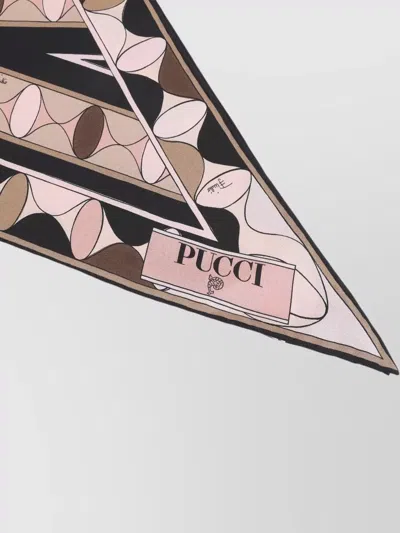 Pucci Silk Scarf Geometric Pattern Triangular Shape In Multi