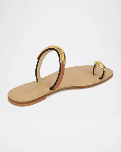 Amanu Exclusive Samburu 24k Gold-plated Leather Sandals In Gold