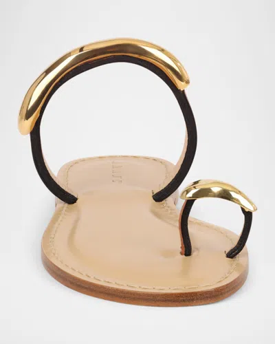 Amanu Exclusive Samburu 24k Gold-plated Leather Sandals In Gold