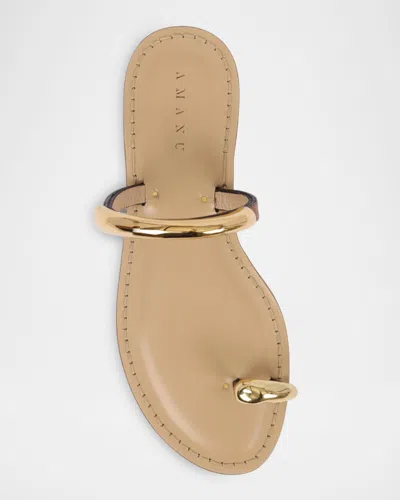 Amanu Exclusive Samburu 24k Gold-plated Leather Sandals In Gold