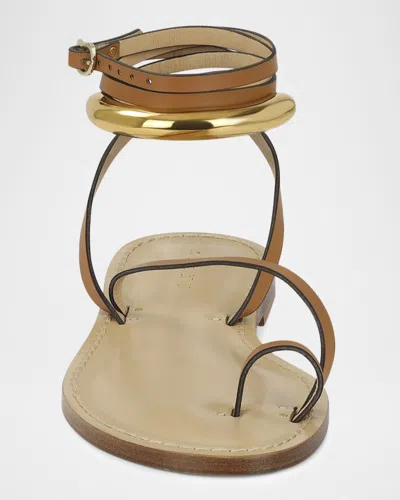 Amanu The Kalahari Leather Wrap Sandals In Multi