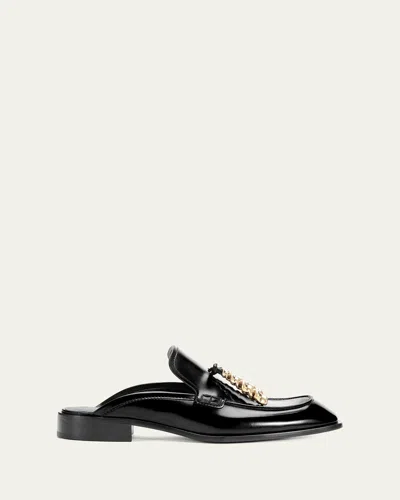 Loewe Black Leather Loafers