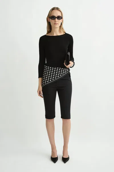 Posse Aimee Boat Neck Top In Black