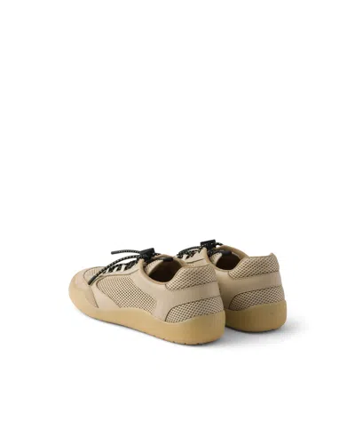 Prada Speedrock Netzstrick-sneaker In Neutral