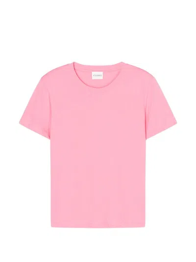 Closed Pink Solid Crew Neck T-shirt In Pink
