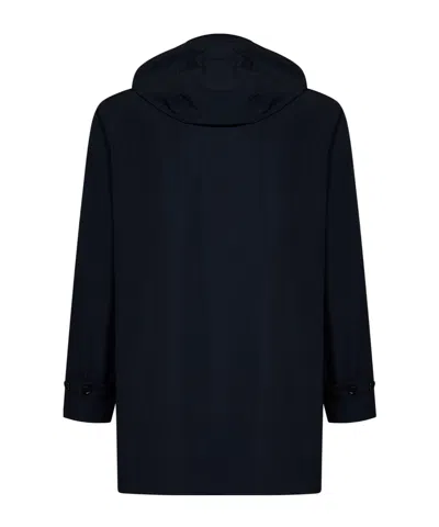 Aspesi Buttoned Hooded Coat In Black