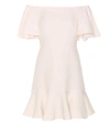 VALENTINO Virgin wool and silk crêpe off-the-shoulder dress