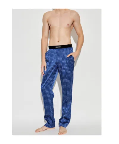 Tom Ford Polka-dot Pattern Pyjama Pants In Blue