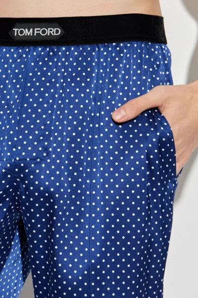 Tom Ford Polka-dot Pattern Pyjama Pants In Blue