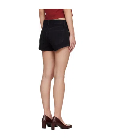 Agolde Black Low-rise Parker Denim Shorts In Black