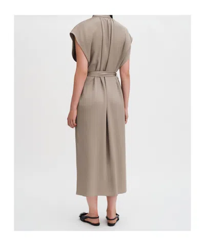Filippa K Belted Sleeveless Midi Dress In Neutral