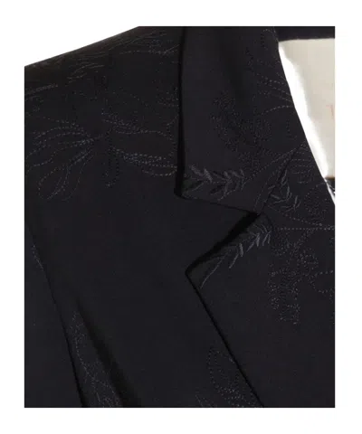 Twinset Tie-waist Patterned Blazer In Black