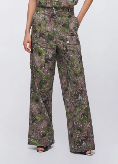 Liu •jo Micro-stud Print Cargo Pants In Multi