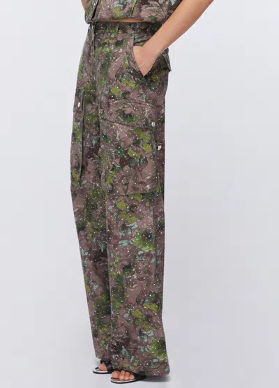 Liu •jo Micro-stud Print Cargo Pants In Multi
