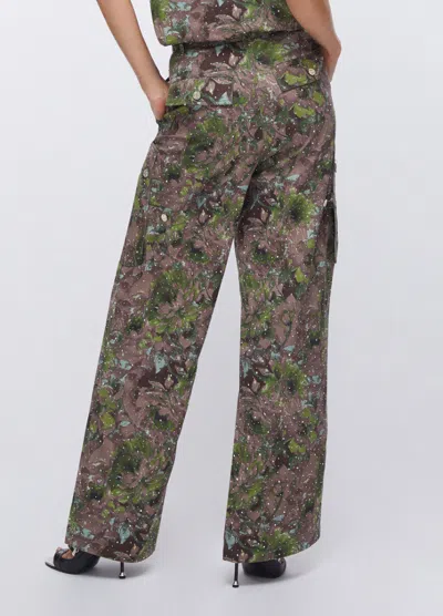 Liu •jo Micro-stud Print Cargo Pants In Multi
