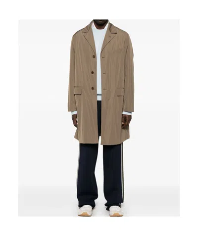 Aspesi Collared Long-sleeved Coat In Brown