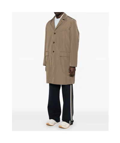 Aspesi Collared Long-sleeved Coat In Brown