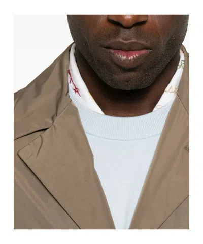 Aspesi Collared Long-sleeved Coat In Brown