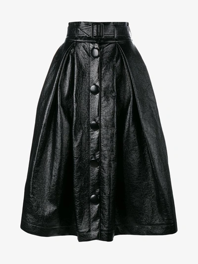 Shop Ag A.w.a.k.e. Belted Full Skirt In Black