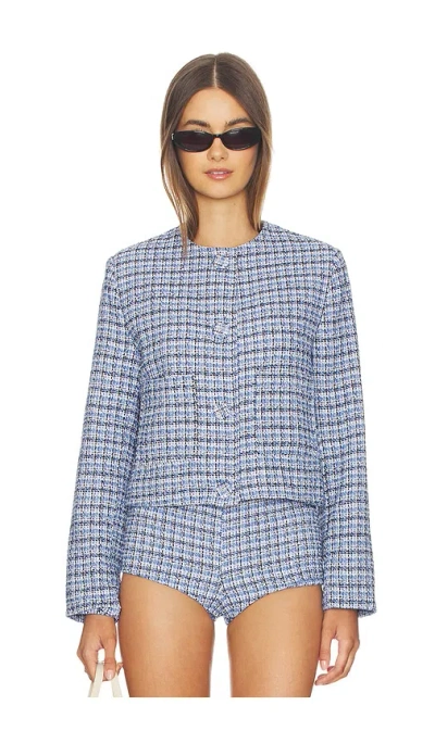 Milkwhite Tweed Jacket In Blue