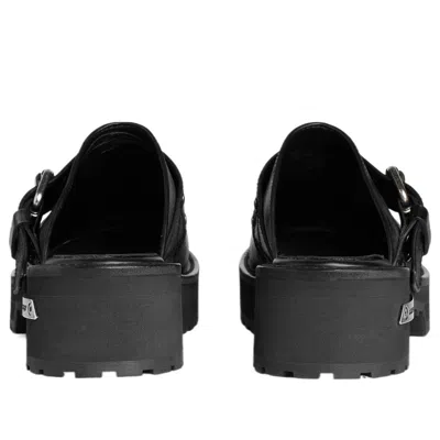 Balenciaga Venom Round Toe Leather Chunky Mules In Black