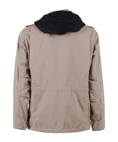 Aspesi Beige Minifield Patch-logo Cotton Jacket In Brown