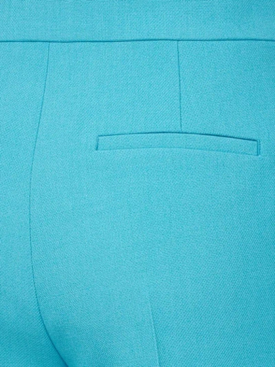 Chloé Lower Impact Wool Crepe Straight-leg Ankle Pants In Blue