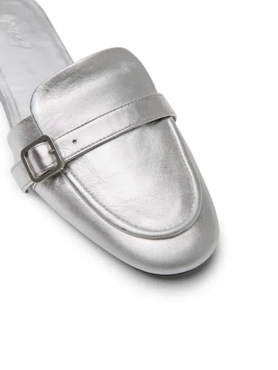 Marsèll Buckle-strap Metallic Mules In Silver