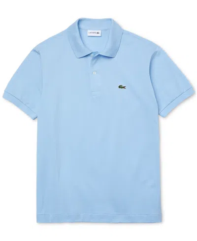 Lacoste Cotton Piquet Polo Shirt In Powder Blue In Patterned Blue