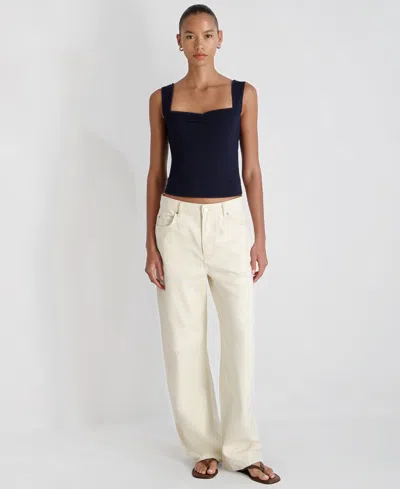 French Connection Maisie Jersey Knit Ruched Front Tank In Black
