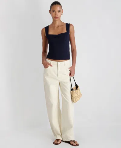 French Connection Maisie Jersey Knit Ruched Front Tank In Black