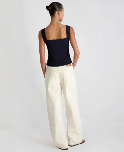 French Connection Maisie Jersey Knit Ruched Front Tank In Black