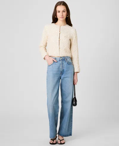 French Connection Geo Shell Textured Jacket In Ecru In Neutral
