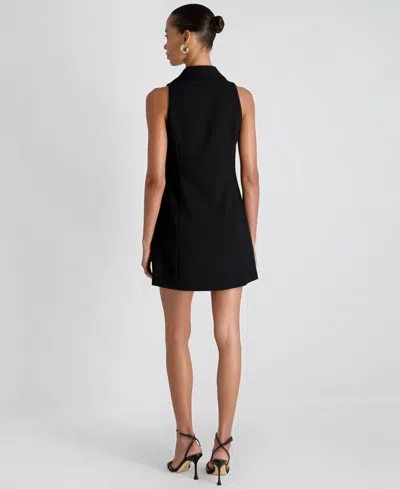 French Connection Whisper Sleeveless Double Breasted Blazer Minidress In Black