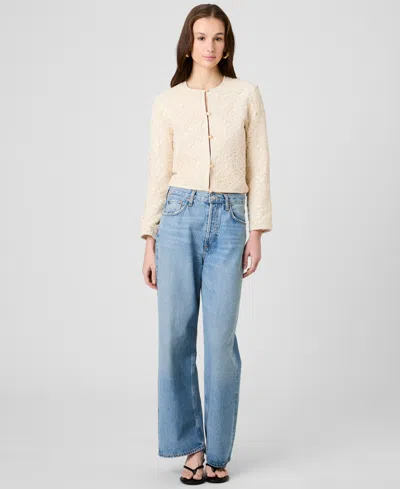 French Connection Geo Shell Textured Jacket In Ecru In Neutral