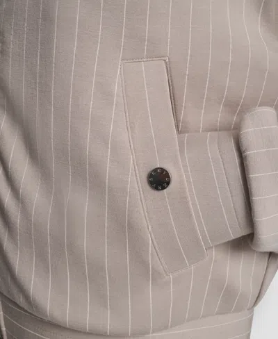 Dkny Pinstripe Zip Jacket In Neutral