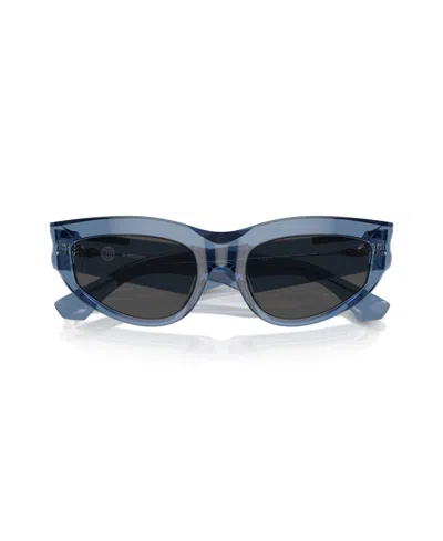 Burberry Dark Grey Cat Eye Ladies Sunglasses Be4425u 411787 55 In Blue