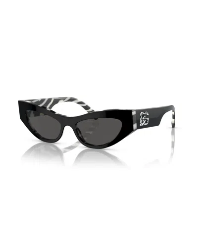 Dolce & Gabbana Logo-embossed Cat-eye Frame Sunglasses In Schwarz