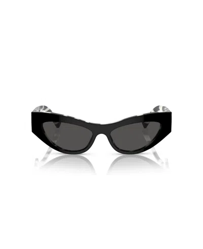 Dolce & Gabbana Logo-embossed Cat-eye Frame Sunglasses In Schwarz