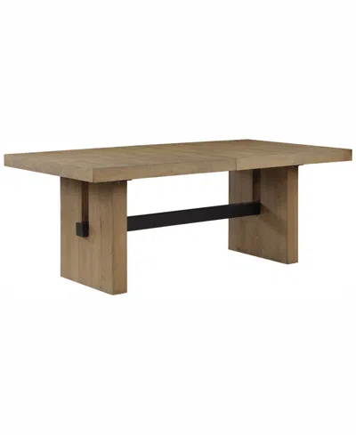 Macy's Macai 9-pc. Wood Dining Set (rectangular Table + 8 Upholstered Side Chairs) In Brown