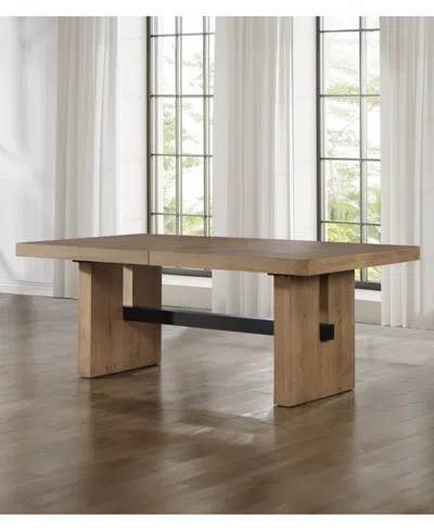 Macy's Macai 9-pc. Wood Dining Set (rectangular Table + 8 Upholstered Side Chairs) In Brown