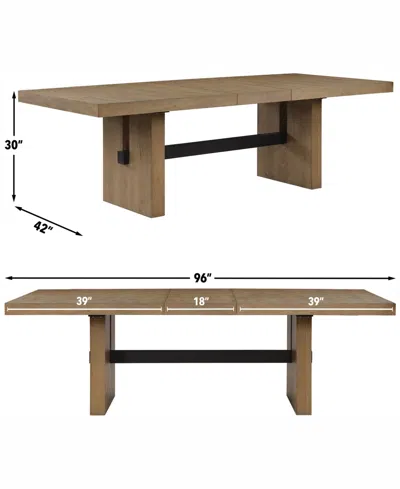 Macy's Macai 9-pc. Wood Dining Set (rectangular Table + 8 Upholstered Side Chairs) In Brown