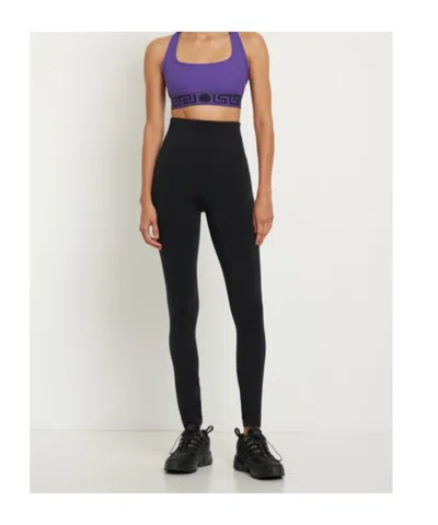 Versace Stretch Tech Greca Sport Bra In Blue