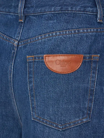 Chloé Wide-leg Denim Jeans With High Waist And Five-pocket Design In Blue