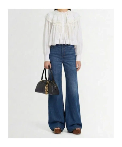 Chloé Wide-leg Denim Jeans With High Waist And Five-pocket Design In Blue